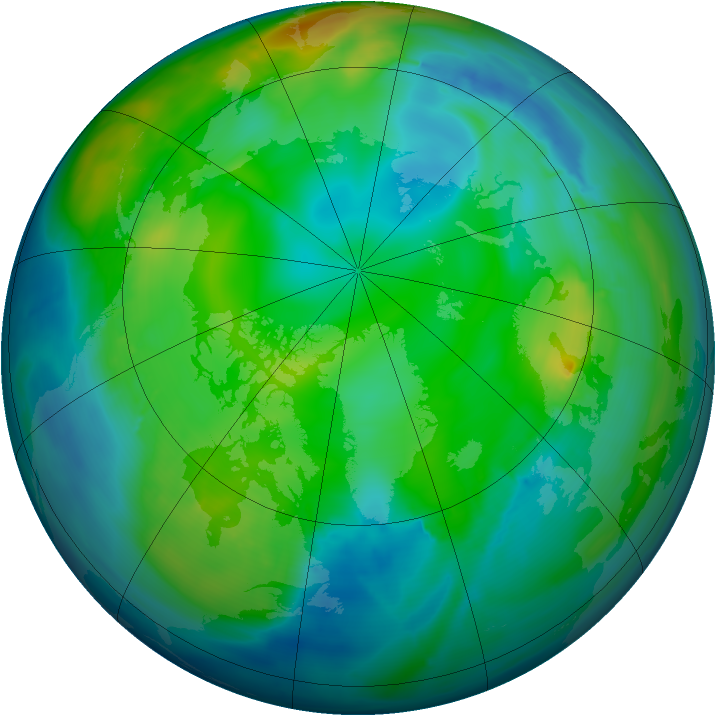 Arctic ozone map for 28 November 2013